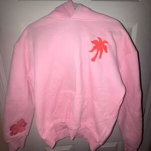Pink Hoodie with Palm Tree Design
